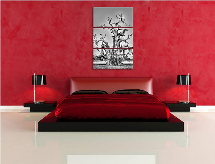 Pixxprint vertrockneter Baum in der Savanne als Leinwandbild/Grösse: 3 Teilig (120x80) cm/Wandbild/K