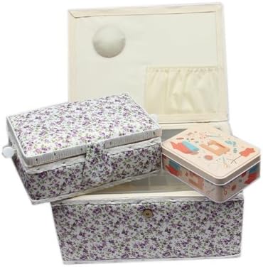 Ackermann Nähkorb-Set mit Tragegriff (1x gross und 1x mittel) + 1x kleine Accessoires-Box aus Metall