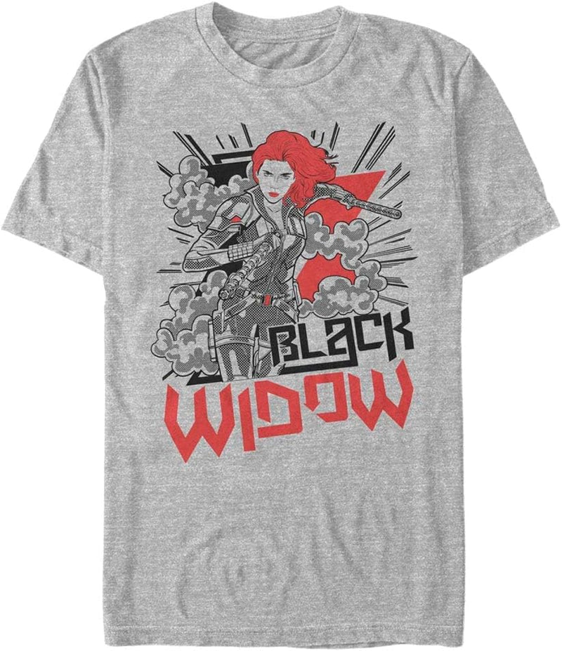 Marvel Unisex Black Widow Black Widow Tone Organic Short Sleeve T-shirt XL Melange Grey, XL Melange