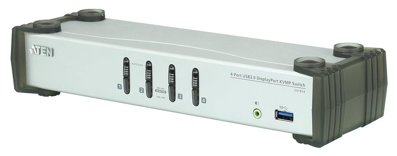 ATEN CS1914 4-Port USB 3.0 DisplayPort KVM Switch Silber