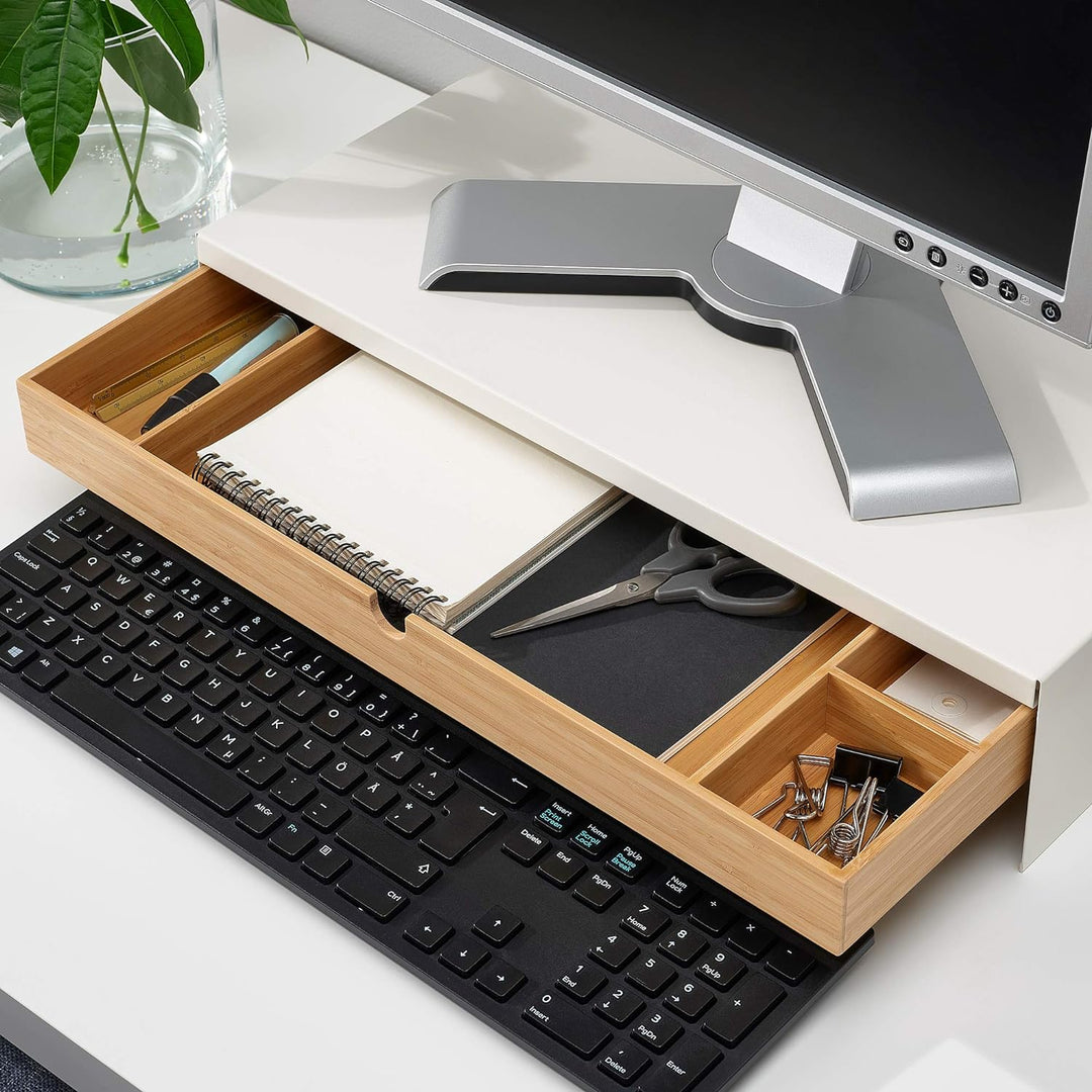 IKEA ELLOVEN Monitorständer mit Schublade, Weiss