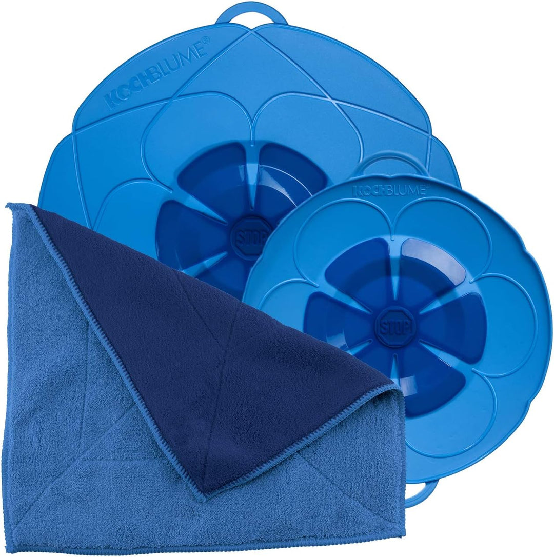 Kochblume Spar-Set für Töpfe von 14 bis 24 cm mit Microfasertuch als Set in der bunten Box | Silikon