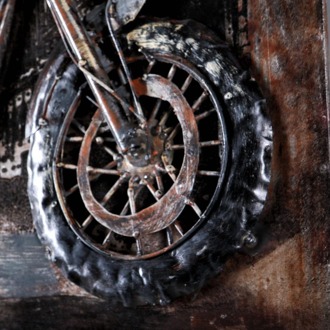 Wandbild Motorcycle 60 x 40 cm Metallbild 3D-Bild Relief Unikat Handmade Motorrad Motiv