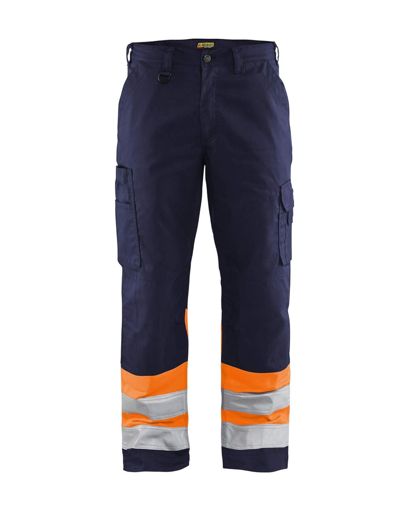 Blaklader 15641811 Hose mit hoher Sichtbarkeit, Marineblau/Orange, grootte D116 D116 Navy Blue / Ora