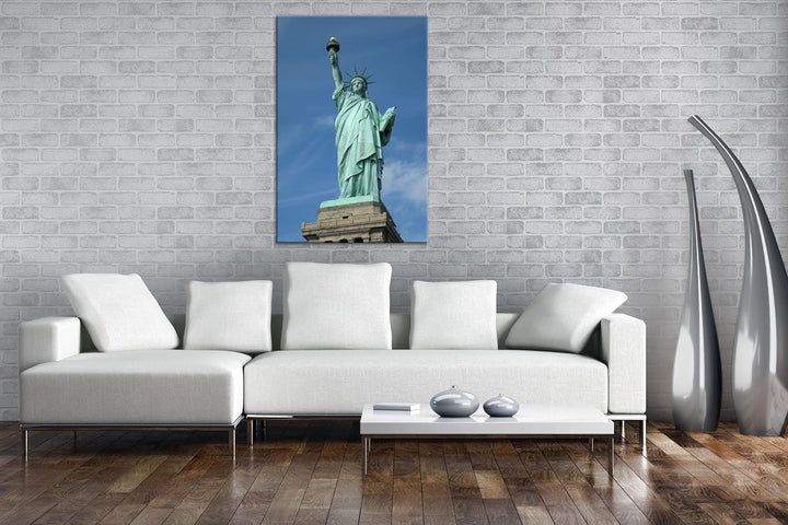 deyoli Die gigantische Freiheitsstatue im Format: 80x60 als Leinwandbild, Motiv fertig gerahmt auf E