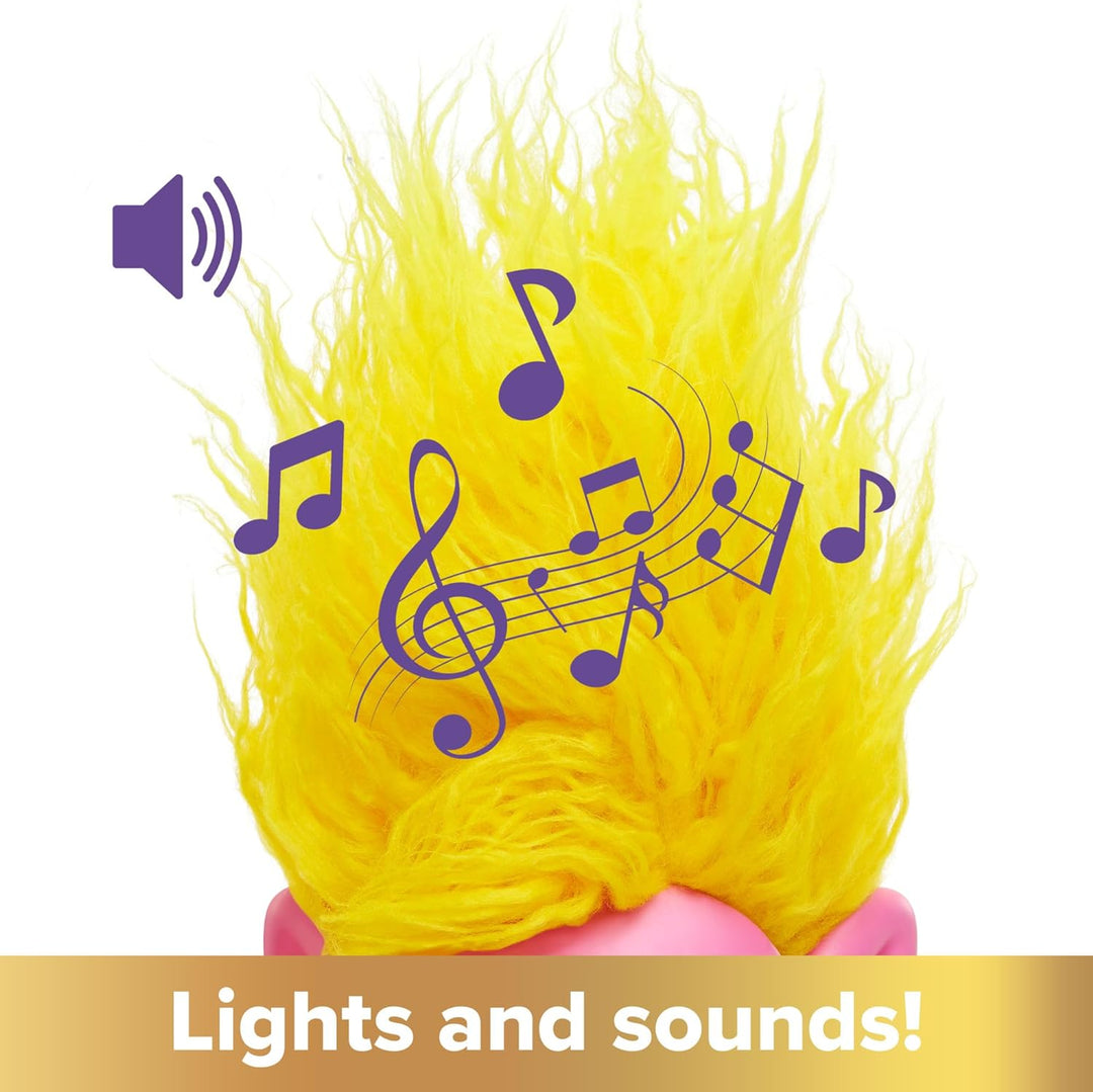 TROLLS DREAMWORKS - Rainbow HairTunes Viva Puppe mit leuchtendem Haar und Musik, Umhang, für Kinder