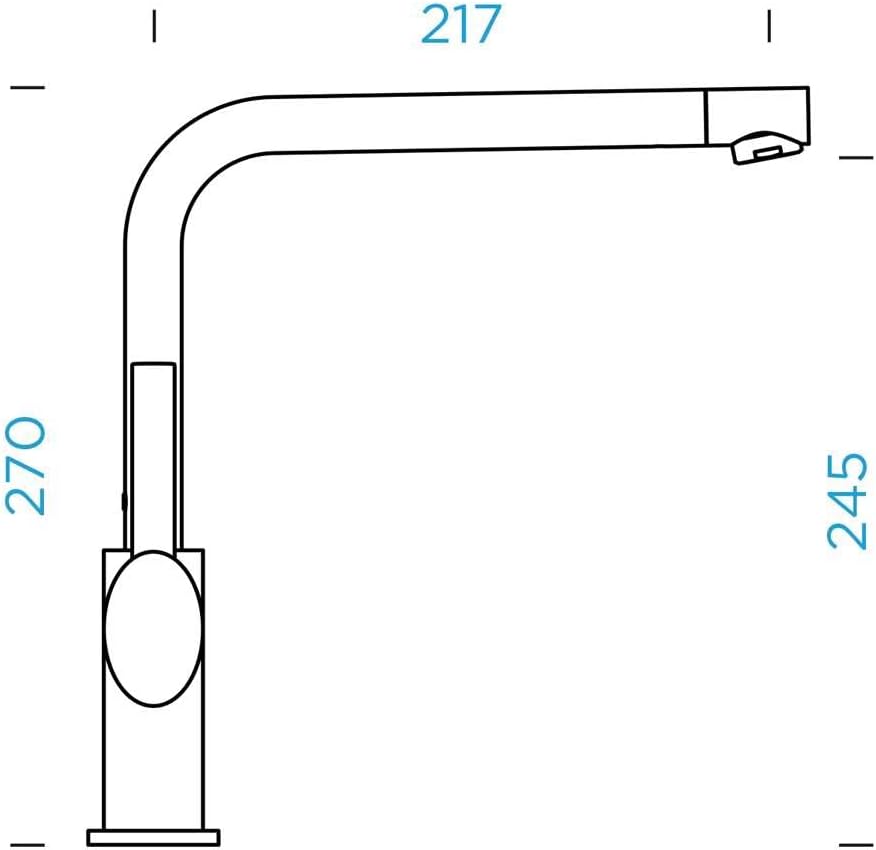 Schock 523000SIL Küchenarmatur Nimbus Silverstone – Hochdruck Armatur CRISTADUR mit Festauslauf und
