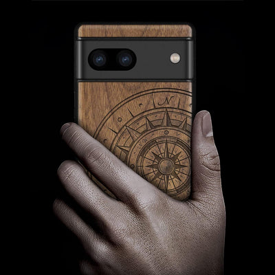 Carveit Holz Handyhülle für Google Pixel 7a Cover [Einzigartiges Design Case] Stossstange hülle Komp