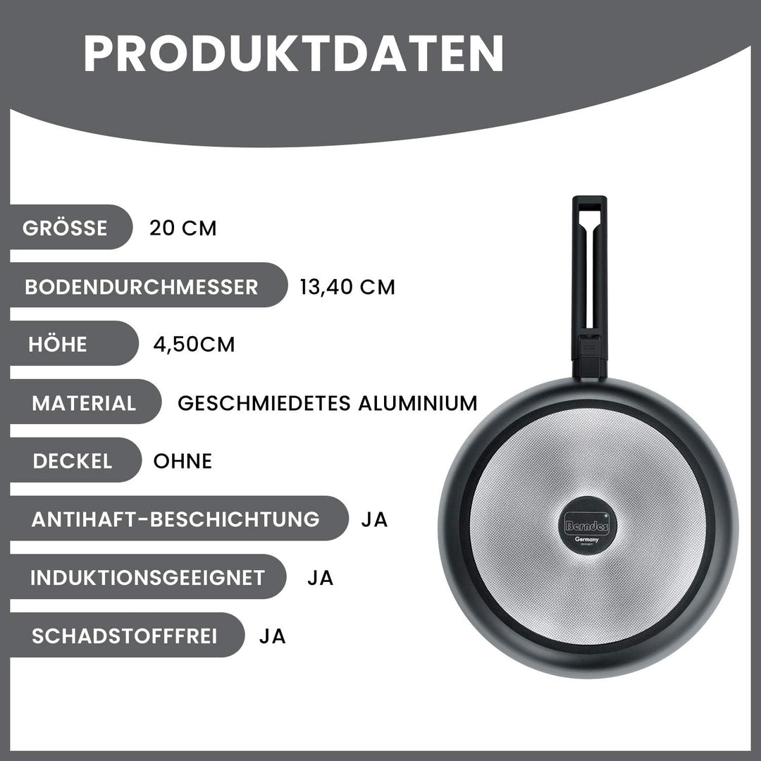 Berndes 11313 Induction 20 cm 20cm-Alu Induktion-Bratpfanne mit Antihaft-Beschichtung, Aluguss-Pfann