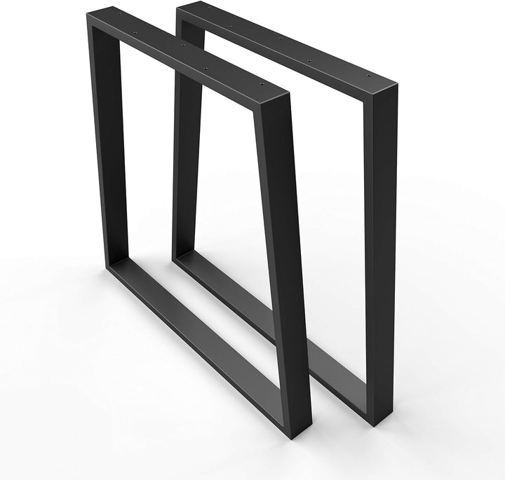 sossai® Trapez Tischkufen aus Stahl (pulverbeschichtet) TKG6 | Industrial Design | Farbe: Schwarz |