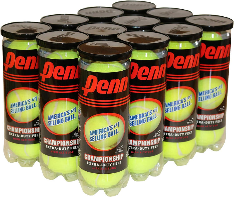 Penn Championship High Altitude Tennisbälle – extra belastbare Filz-Tennisbälle unter Druck 12 Dosen