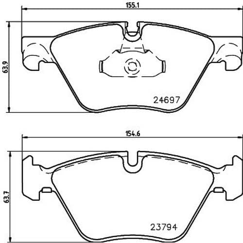 HELLA PAGID 8DB 355 014-351 Bremsbelagsatz - T1818 - Bremssystem: Teves - für Verschleisswarnanzeige