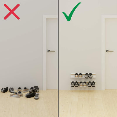 Armore Schuhregal zum Aufhängen an der Wand, Schwerlastregal, Regal aus Natürlichem Eichenholz und M