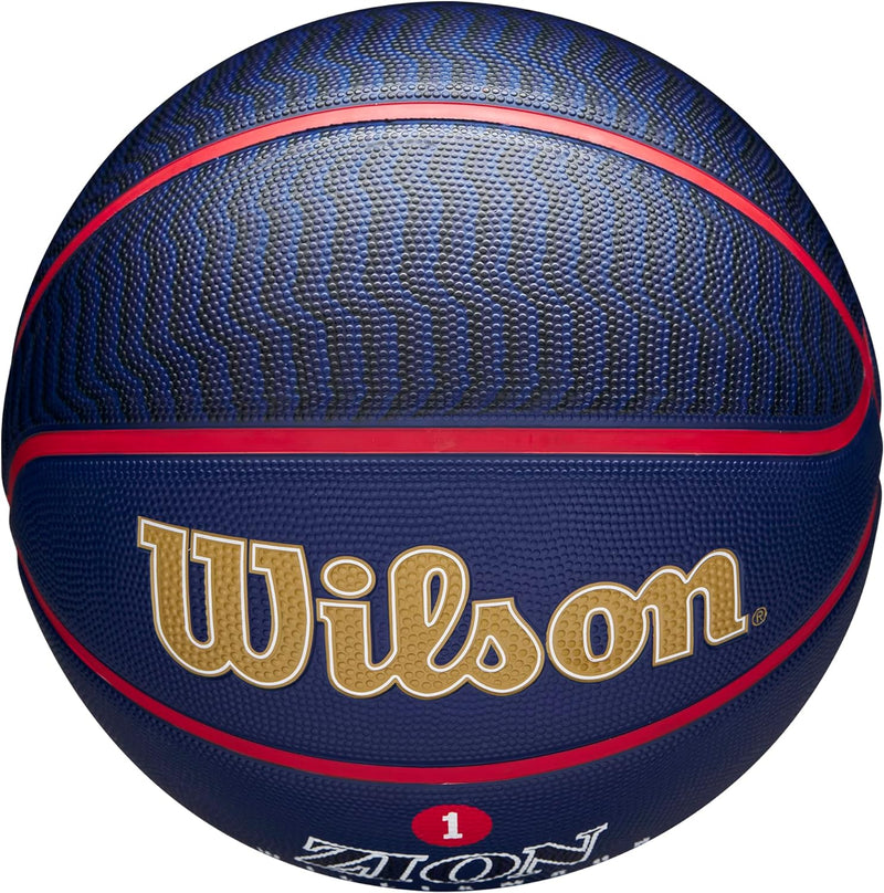 Wilson NBA Player Icon Outdoor Basketball - Size 7 - 29.5" and Mini Size 7 New Orleans Pelicans, 7 N