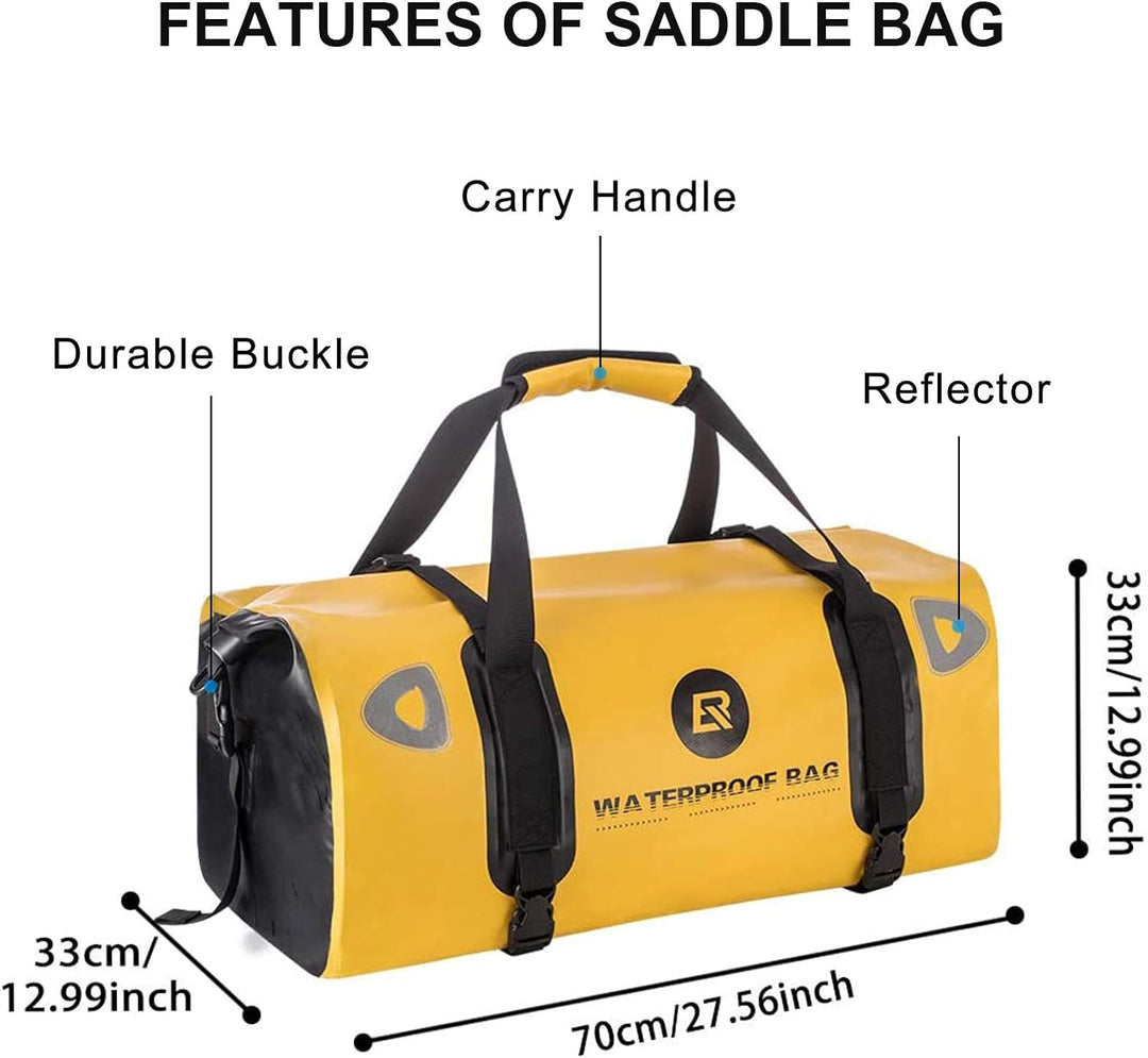 ROCKBROS Motorrad 62L Gepäckträgertaschen + 55L Gepäckrolle 100% Wasserdicht Motorradtaschen PVC Dop