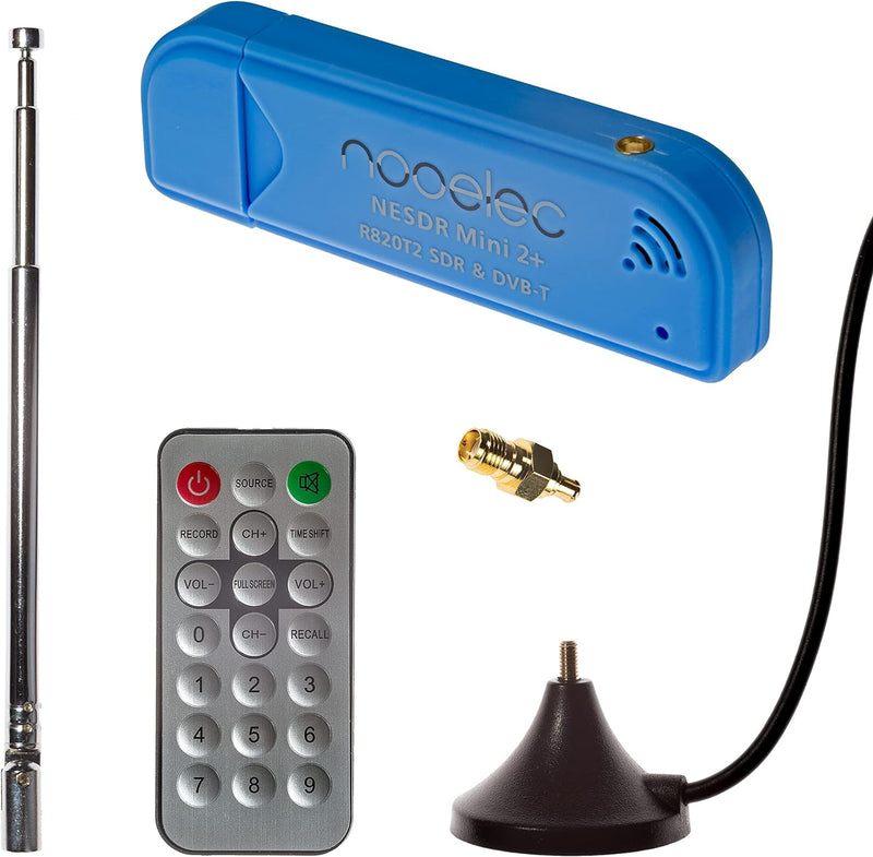 Nooelec NESDR Mini 2+ 0,5 PPM TCXO RTL-SDR & ADS-B USB-Empfänger-Set mit Antenne, Halterung und SMA-