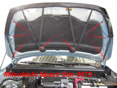 Auto-Bra AB3-00420 Carbon Optik kompatibel mit Mitsubishi Space Star Bj. 2012-2019 Haubenbra Steinsc