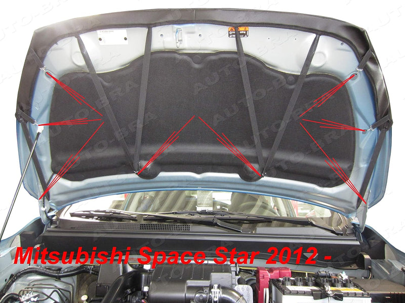 Auto-Bra AB3-00420 Carbon Optik kompatibel mit Mitsubishi Space Star Bj. 2012-2019 Haubenbra Steinsc