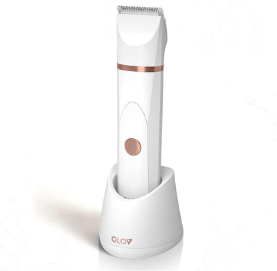 OLOV Rasierer Damen Elektrisch Intimbereich für Frauen mit Nasenhaartrimmer, USB-Ladestation, Kerami