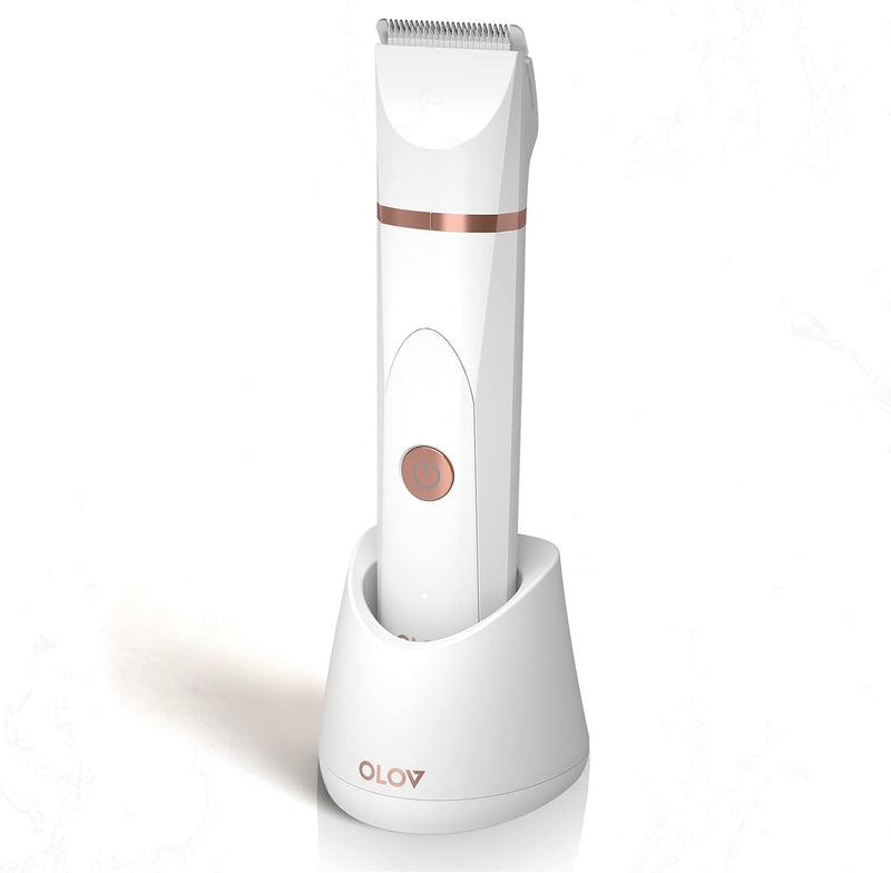 OLOV Rasierer Damen Elektrisch Intimbereich für Frauen mit Nasenhaartrimmer, USB-Ladestation, Kerami