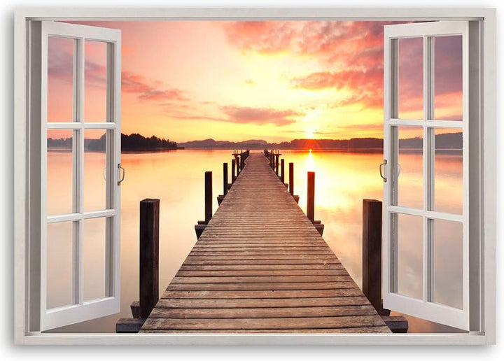 Feeby - Wandbilder Wohnzimmer 90x60 cm, Deko Paneel Bilder, Bilder für Schlafzimmer, Echter Gemalter