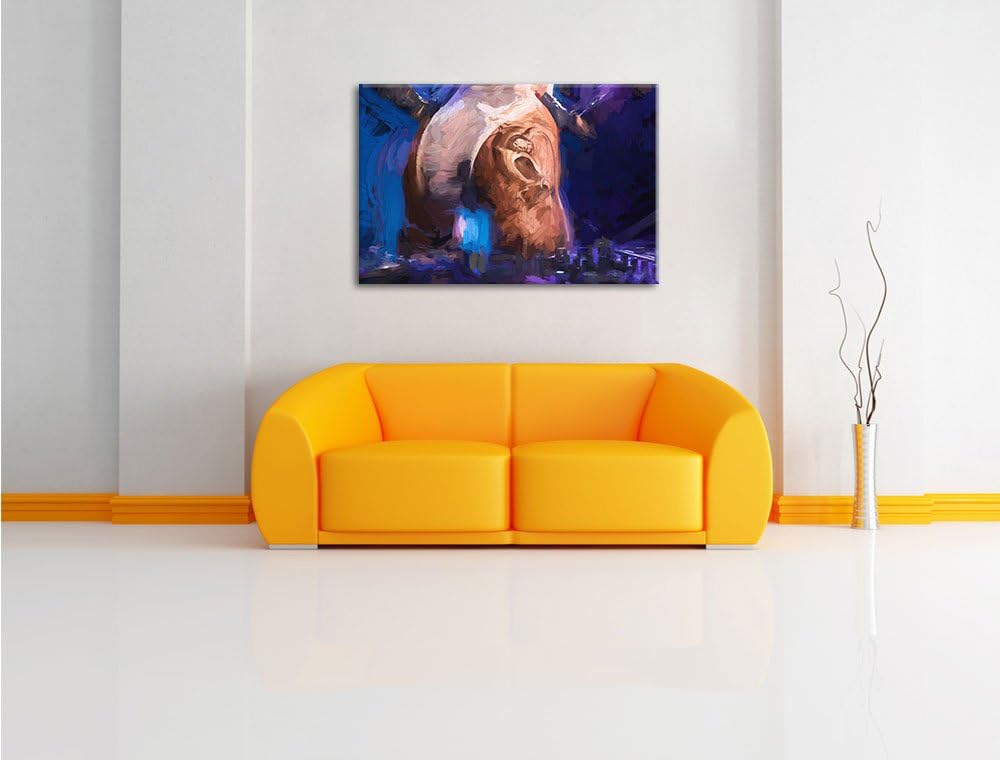 Pixxprint Sexy Frau am Plattenpult Pinsel Effekt, Format: 100x70 auf Leinwand, riesige Bilder fertig