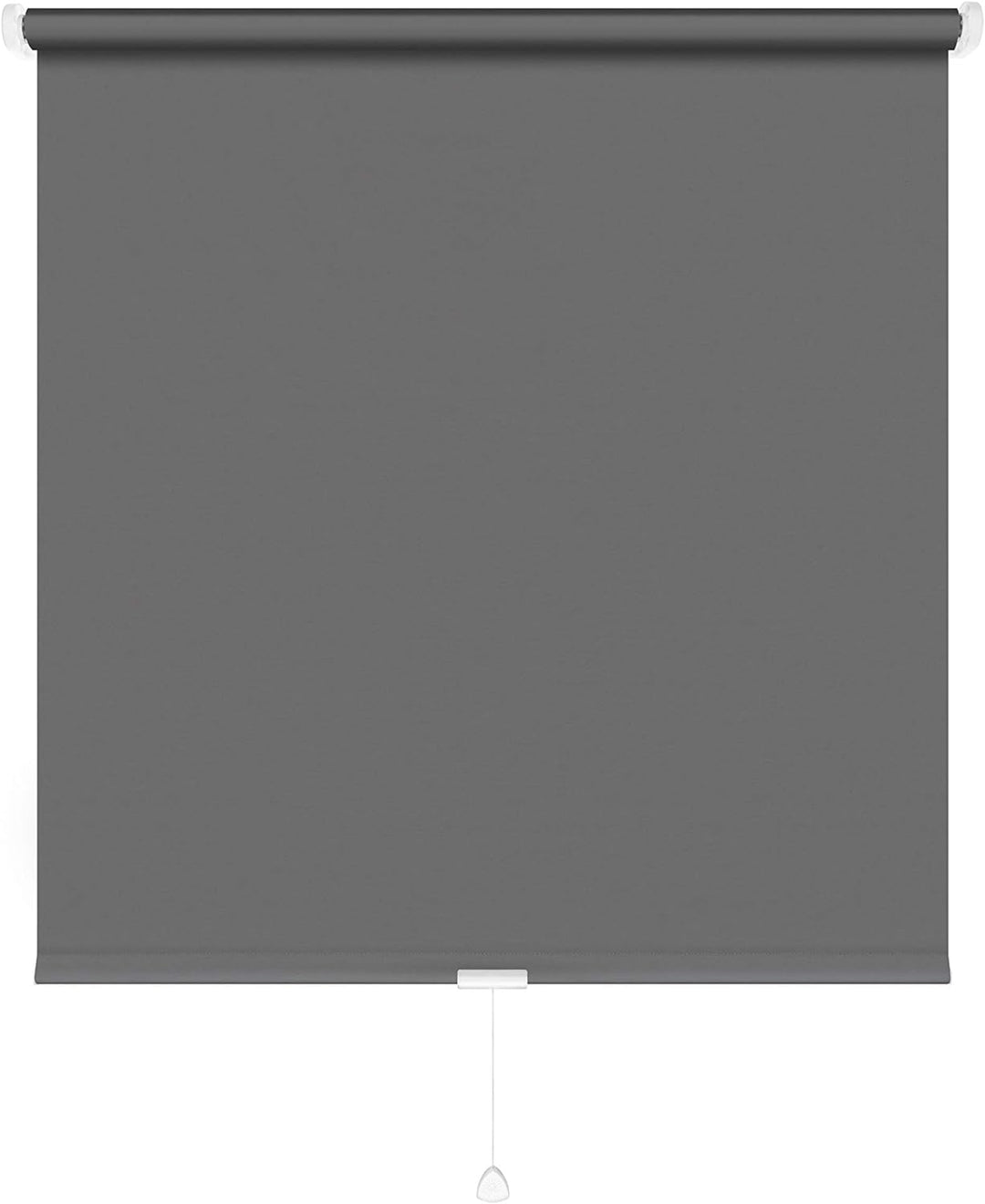 Springrollo Classic Mittelzugrollo Schnapprollo Rollo anthrazit dunkel grau - Breite 60-220 cm Länge