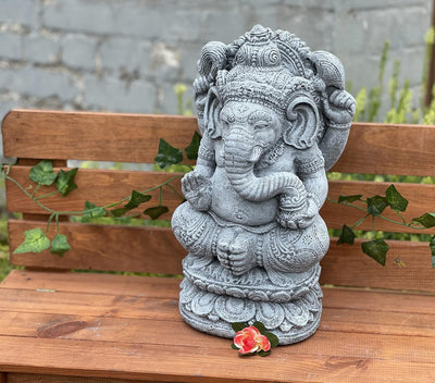 Stone and Style Steinfigur Ganesha 12,1 kg frostfest Steinguss massiv