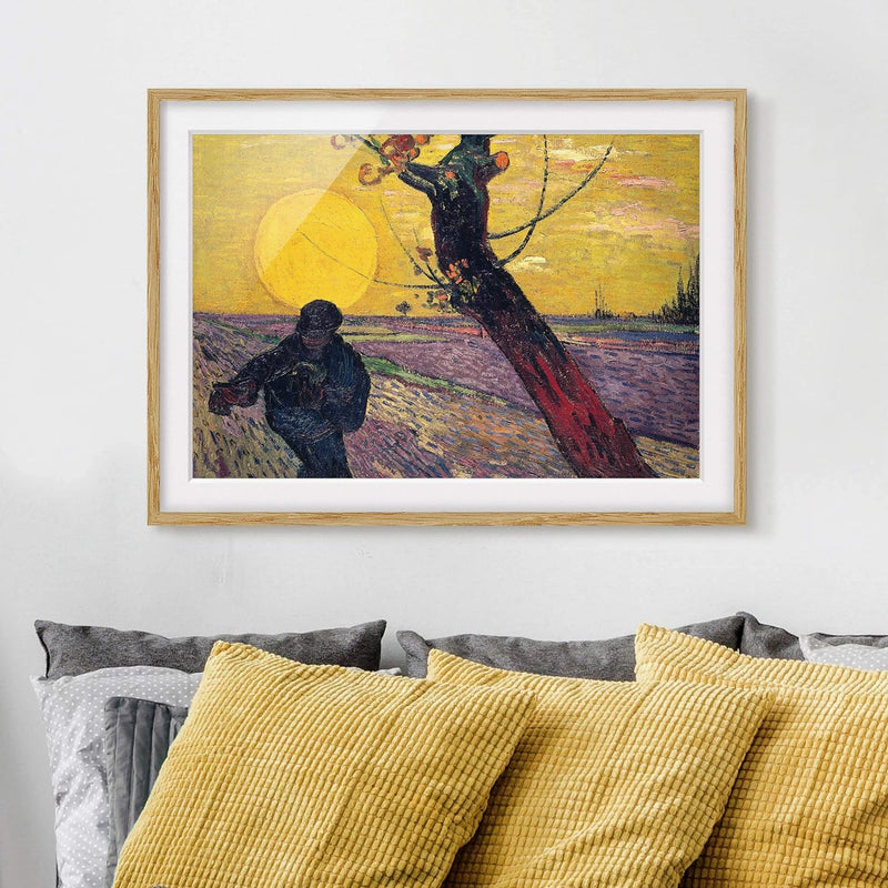 Bild mit Rahmen - Vincent Van Gogh - Sämann - Rahmenfarbe Eiche, 40 x 55cm 40cm x 55cm Eiche, 40cm x