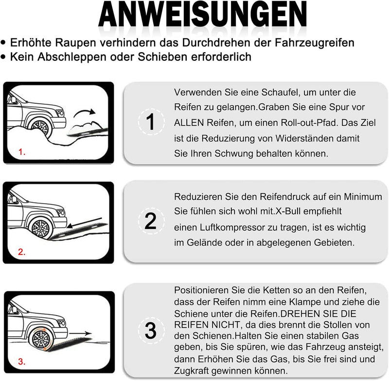 Joparri Anfahrhilfe Wohnmobil 2 Stücke, Recovery Board Offroad Tracks Traction Mats, Traktionsmatte