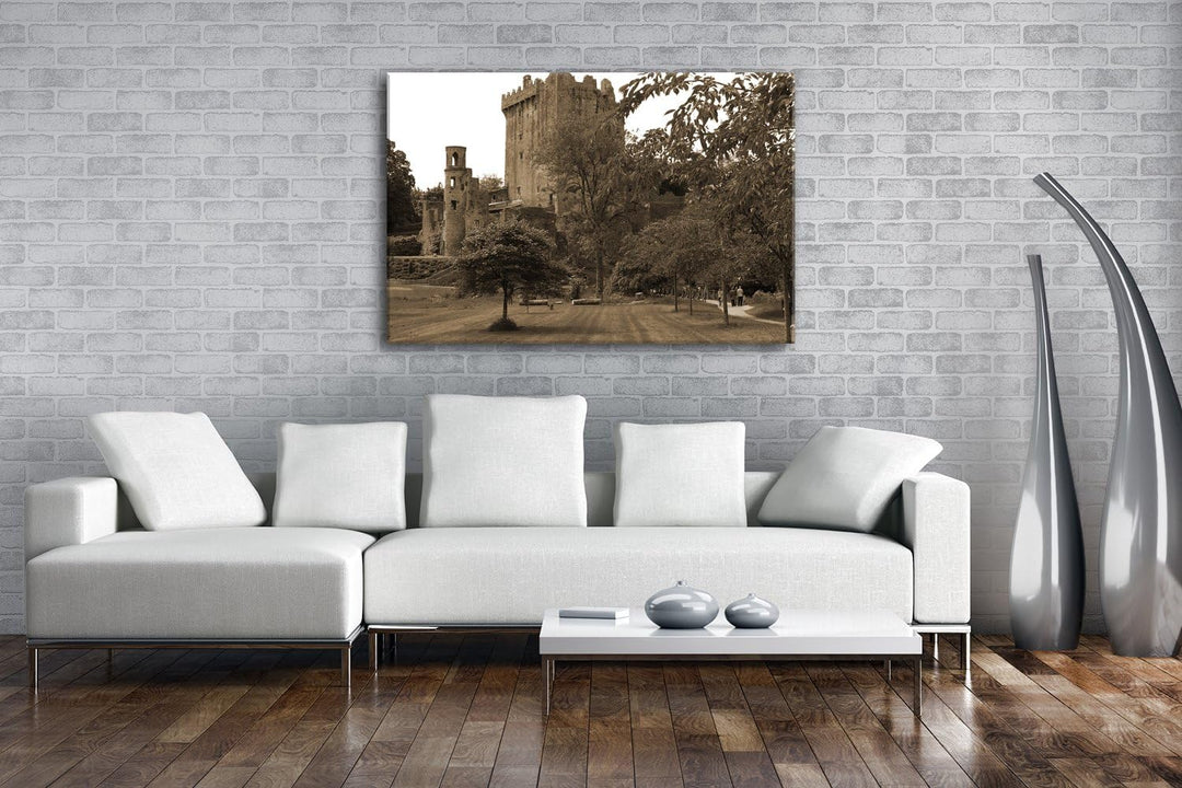 deyoli Blarney Castle in Irland Format: 80x60 Effekt: Sepia als Leinwandbild, Motiv fertig gerahmt a