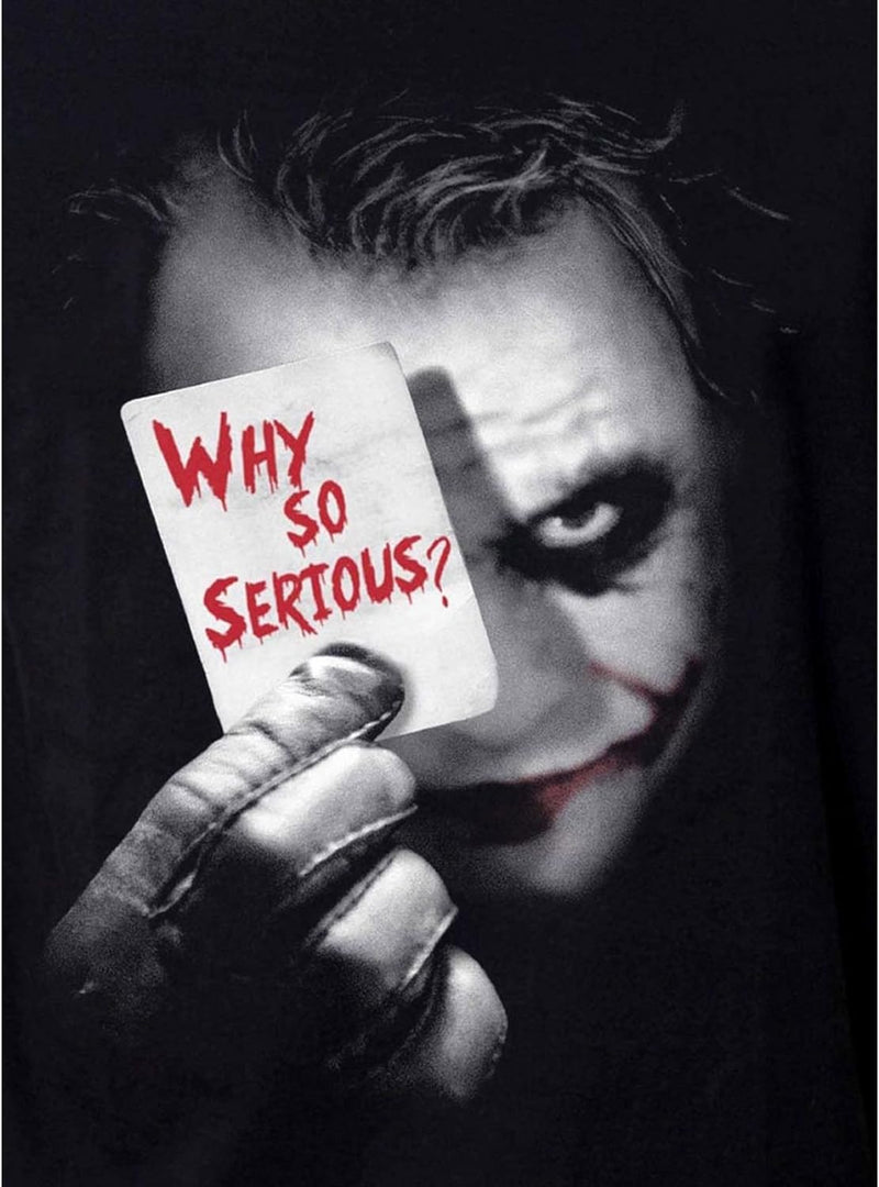 Batman Herren Joker Why So Serious T-Shirt M Schwarz, M Schwarz