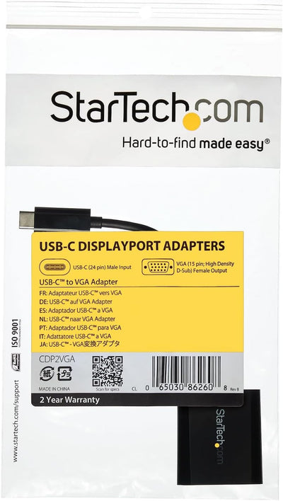 StarTech.com USB-C auf VGA Adapter - USB Typ-C zu VGA Video Konverter VGA Schwarz, VGA Schwarz