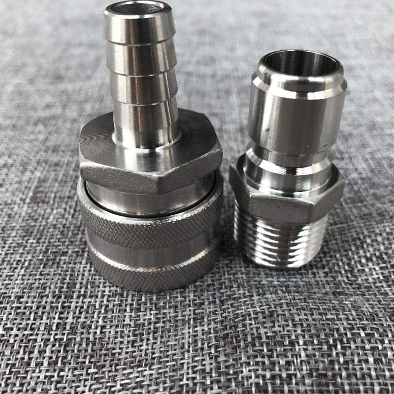 TOPINCN Homebrew Schnellkupplungs Set aus rostfreiem Stahl, 1/2" BSP-Bieranschluss, G1/2, 60 PSI, ei