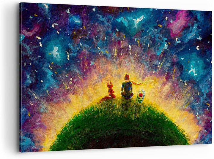 ARTTOR Bilder auf Leinwand 100x70cm Leinwandbild mit Rahmen Mann Natur Gross Wanddeko Bild Schlafzim