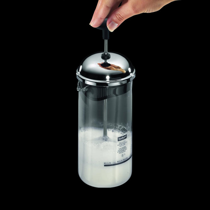 Bodum CHAMBORD Milchschäumer (Manuelles Aufschäumen, 0,08 liters) schwarz Schwarz 0.08 L (3 oz), Sch