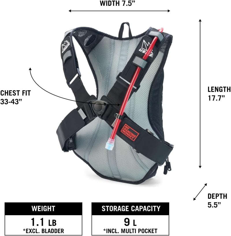 USWE Unisex – Erwachsene Outlander Trinkrucksack 9 Liter Gelb, 9 Liter Gelb