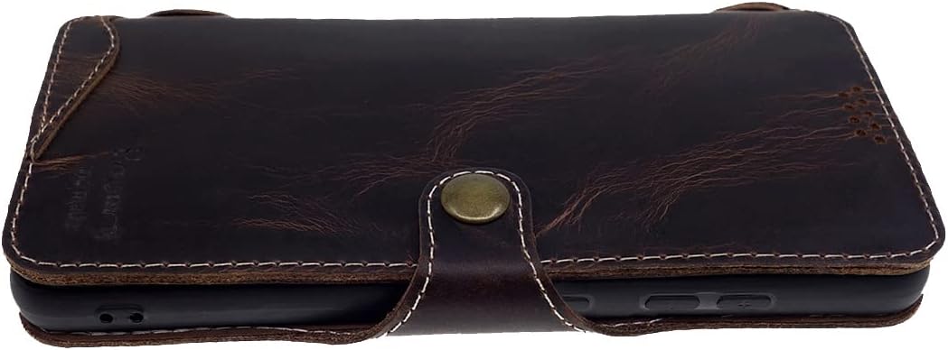 Yogurt Handyhülle für Samsung Galaxy S21 FE 5G, Hülle Echtleder Case Ledertasche Lederhülle für Sams