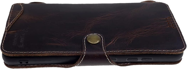 Yogurt Handyhülle für Samsung Galaxy S21 FE 5G, Hülle Echtleder Case Ledertasche Lederhülle für Sams