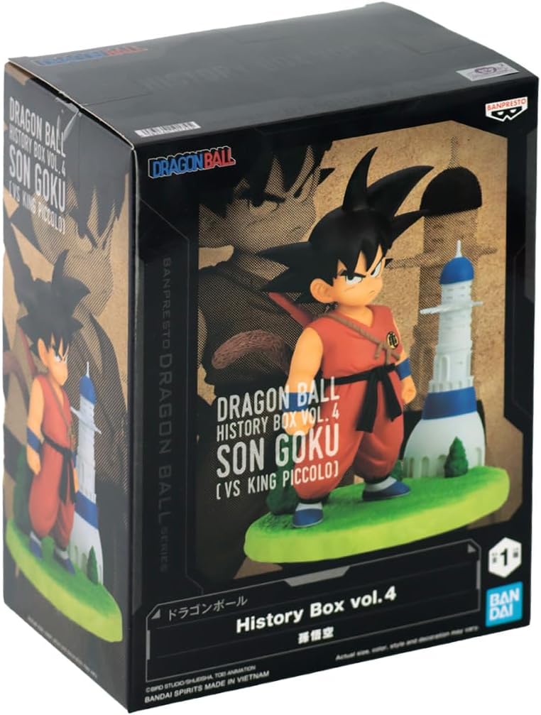Banpresto BP19174 Figur Statue Goku Dragon Ball, History Box, Vol.4, Höhe 10 cm, Mehrfarbig