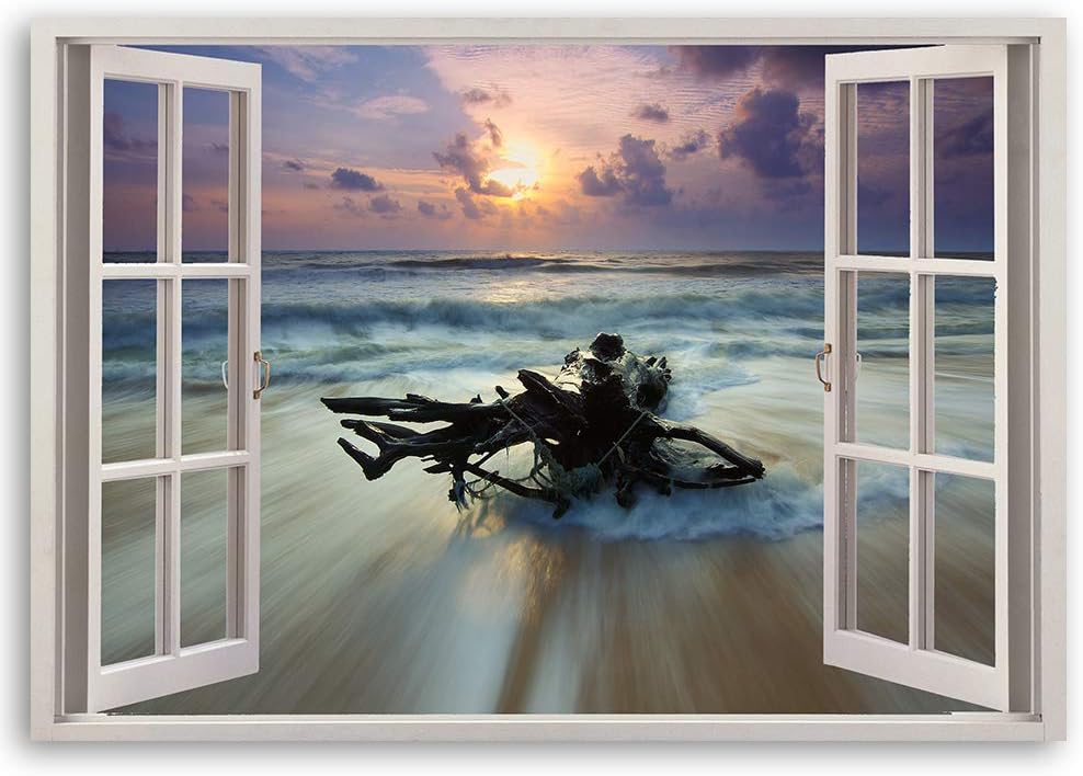 Wanddeko Meer Kunst modern Bilder 3D Illusion Blau 90x60 cm Deko Paneel 90x60 cm Blau_c, Deko Paneel