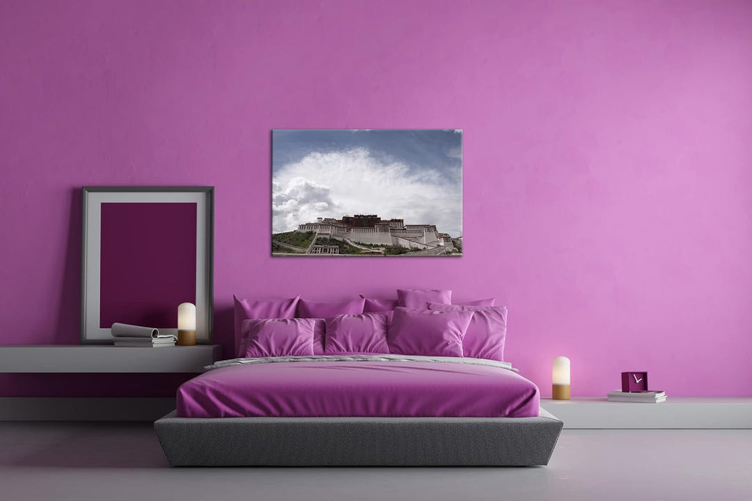 deyoli Potala Palast in Tibet im Format: 80x60 als Leinwandbild, Motiv fertig gerahmt auf Echtholzra