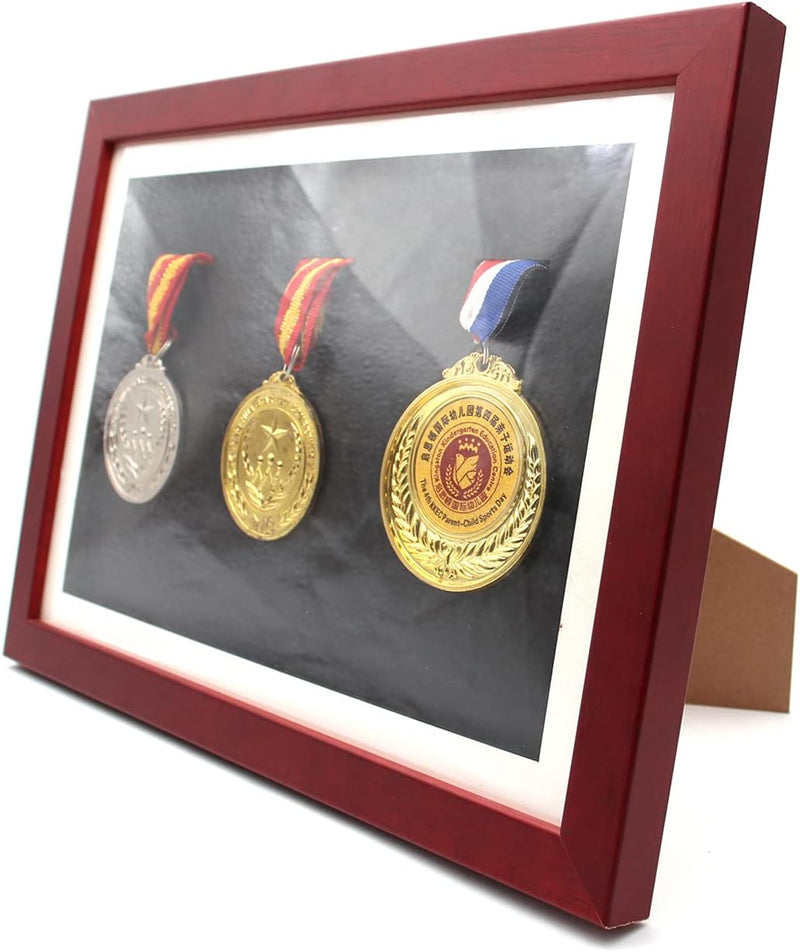 Medaillen-Display-Rahmen, 3 Medaillen-Display-Rahmen, Schattenbox-Rahmen zum Ausstellen von Medaille