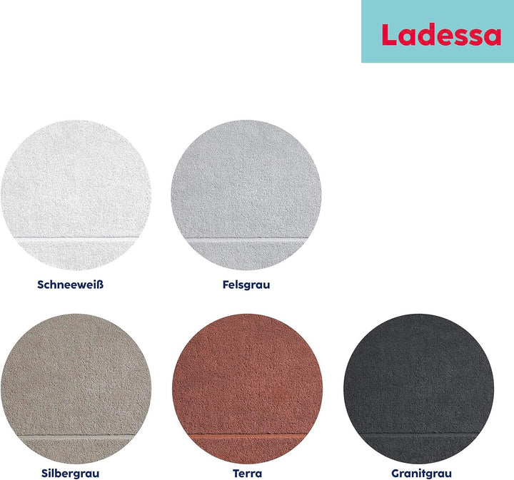 Kela Badvorleger Ladessa, 60 cm x 100 cm, 100% Baumwolle, Silbergrau, waschbar bei 60° C, für Fussbo