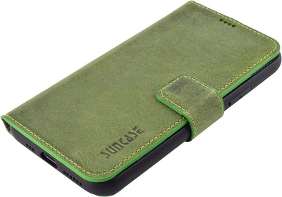 Suncase Book-Style Hülle kompatibel mit iPhone 11 (6.1 Zoll) Leder Tasche (Slim-Fit) Lederhülle Hand