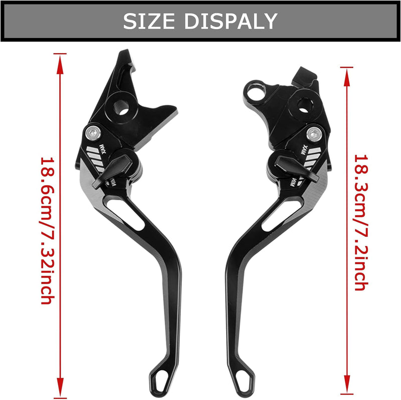 Motorrad Bremshebel Kupplungshebel, PSLER® 1 Paar Hebel Länge 147 mm / 5,8 Zoll Kupplungs und Bremsm