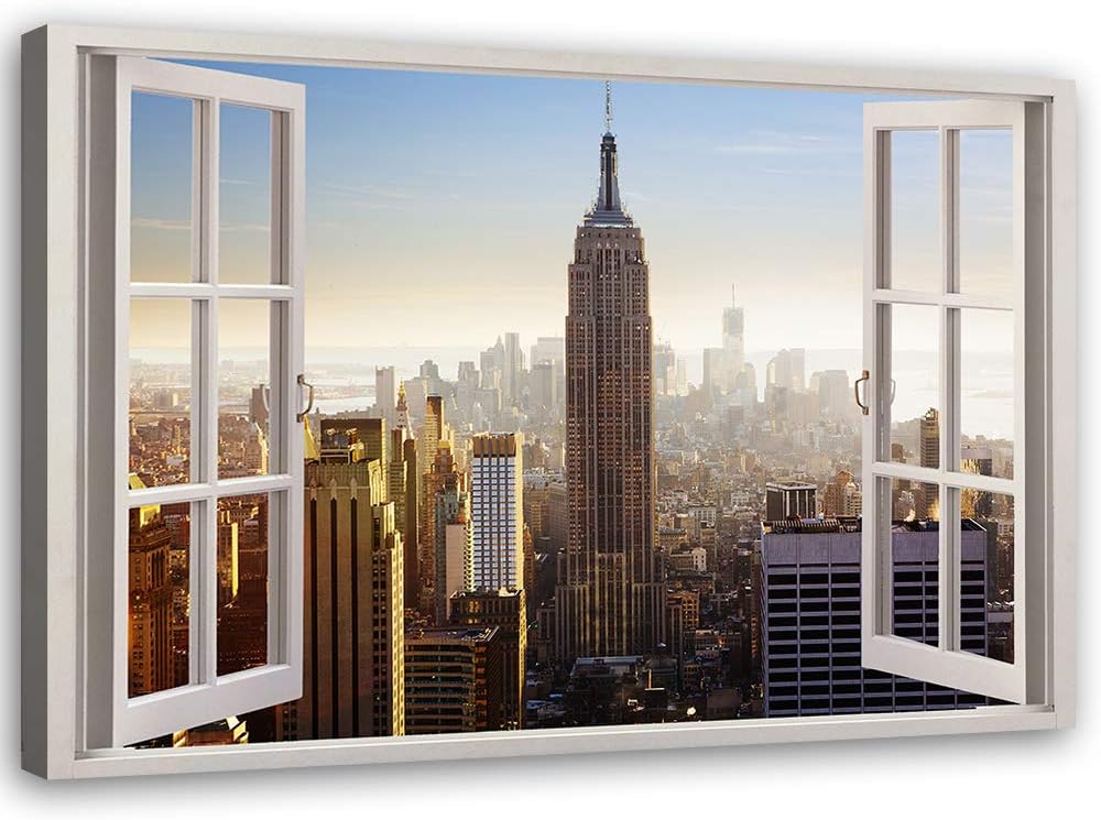 Wandbild 3D Illusion Leinwandbild Empire State Building Braun 90x60 cm Leinwandbild 90x60 cm Braun_e