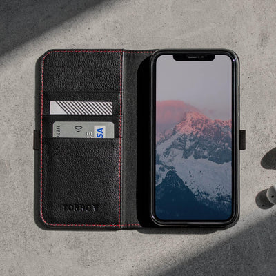 TORRO Hülle kompatibel mit iPhone 11 Pro Max – Premium Leder Hülle mit Standfunktion und Kartenfäche