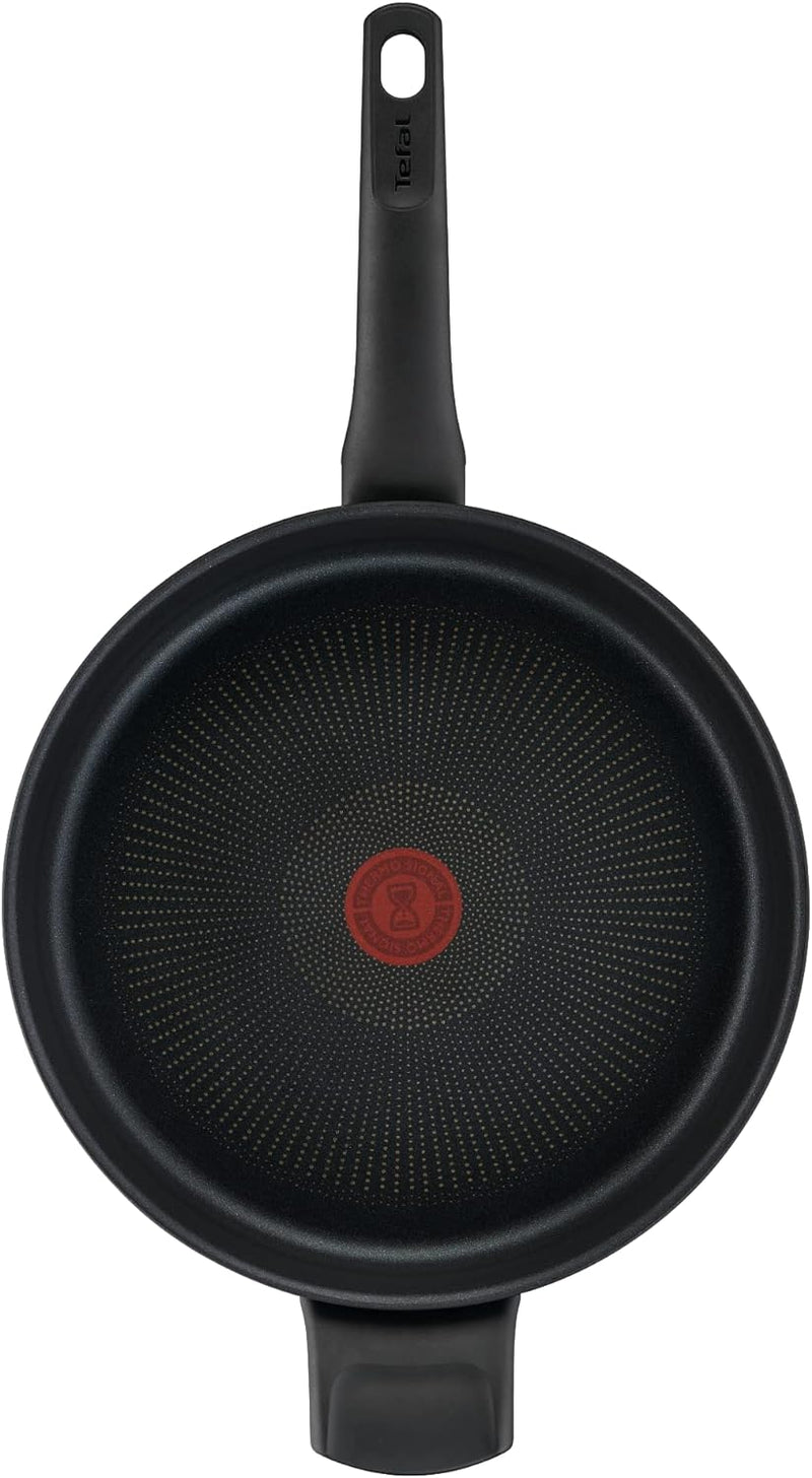 Tefal G28837 Hard Titanium On Schmorpfanne mit Deckel 28 cm | Aluminium | unbedenkliche Antihaftvers