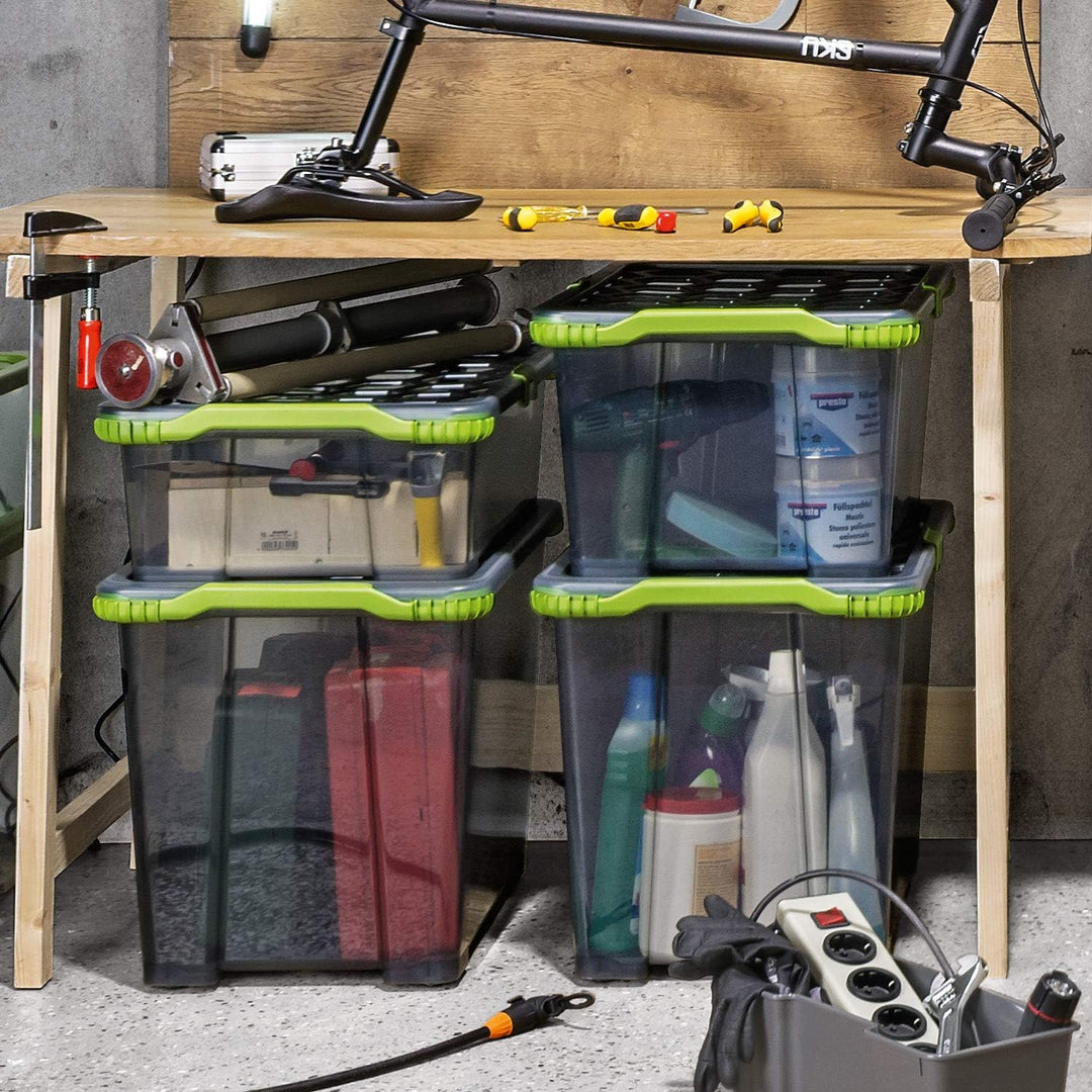 Rotho Evo Total Protection 3er-Set Aufbewahrungsbox 65l mit Deckel, lebensmittelechter Kunststoff (P